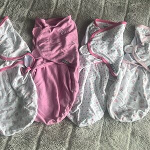 SwaddleMe and Aden+Anais Sm/Md swaddles, pink/white, Great Condition, Smoke Free